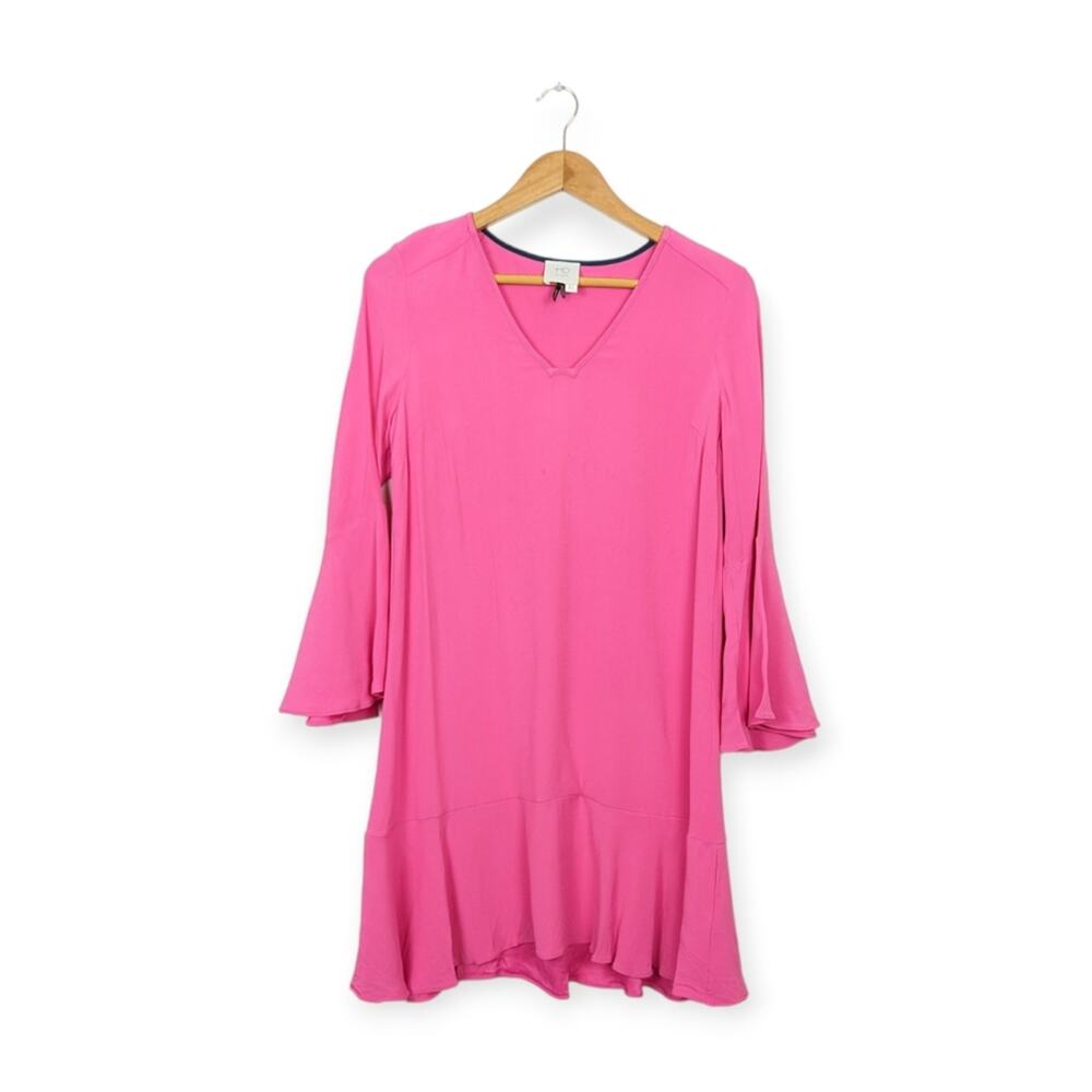 Anthropologie HD in Paris Carissa Dress 0 Pink Bell Sleeve Mini Feminine